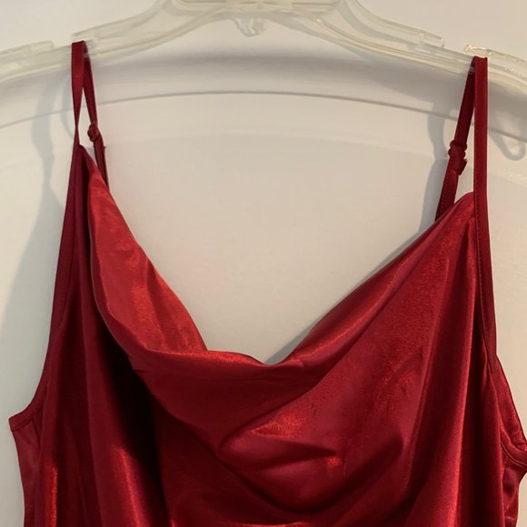 Shein Red Satin Maxi Dress - Picture 4 of 7